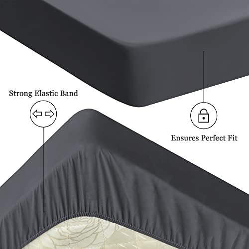 Sufdari Twin XL Mattress Protector,Waterproof Mattress Protector,Fitted Sheet Style Mattress Cover with 18" Deep Pocket,Washable and Comfortable-Deep Gray,Twin XL