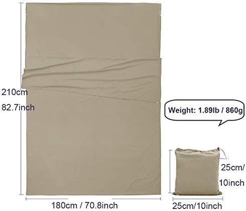 Sleeping Bag Liner, Lightweight Portable, Soft Travel and Camping Sheet, with Compact and Carry Bag, for Travel, Hotel
