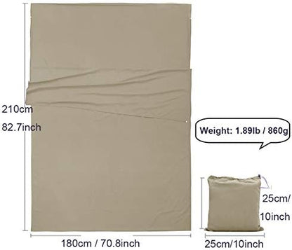 Sleeping Bag Liner, Lightweight Portable, Soft Travel and Camping Sheet, with Compact and Carry Bag, for Travel, Hotel