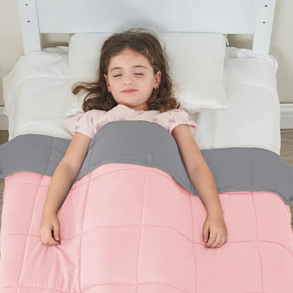 yescool Weighted Throw Blanket 3lbs, 36" x 48", Pink Grey