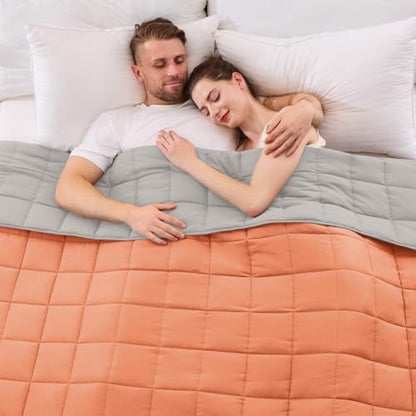 yescool King Size Weighted Blanket for Adults 25lbs, 88” x 104”, Orange