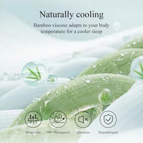 Queen Size Waterproof Mattress Protector Noiseless Bamboo Viscose