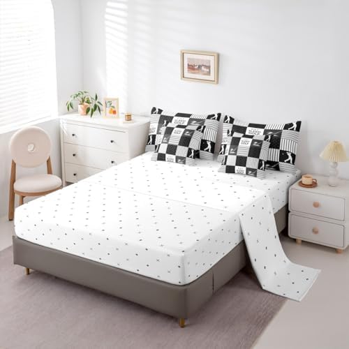 Erosebridal Golf Bedding Comforter Set with Sheets - Sports Twin Bedding Sets for Boys, 7 Pieces Golf Patchwork Comforter Sets for All Season, Lightweight Soft Sports Themed Bed in A Bag