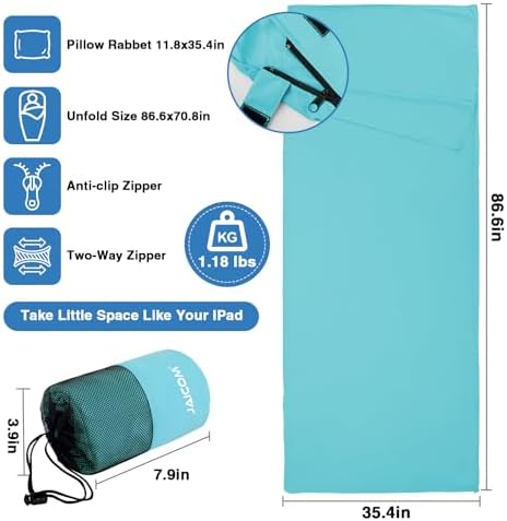 JAICOM Sleeping Bag Liner, Travel Sheets Ultralight Summer Sleeping Bag