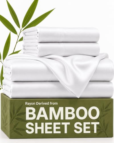 100% Rayon Derived from Bamboo - Bamboo Sheets Queen Size - White