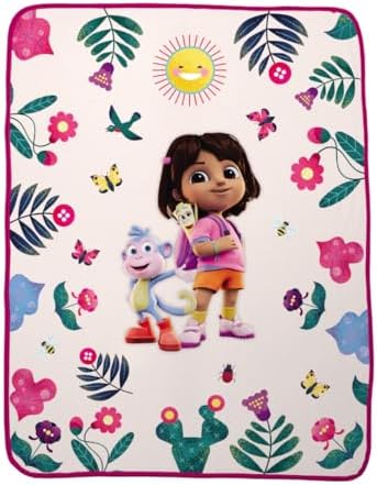Dora The Explorer Kids Bedding Super Soft Plus Cozy Throw, 46 in x 60 in, (100% Officially Licensed) By Franco