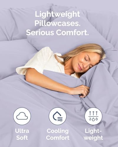 Queen Pillow Cases Set of 10 - Soft Pillowcase Covers - Light Lavender