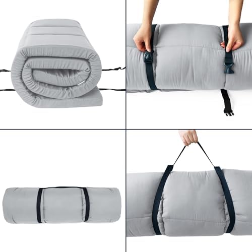 Cot Mattress Topper (Improved Thickness), Foam Quilted Pads for Camping, Soft Comfortable Sleeping Cot Mattress Pad Only, Camping Pad 75"x30" for Camp Cot/Rv Bunk/Narrow Twin Beds, Navy