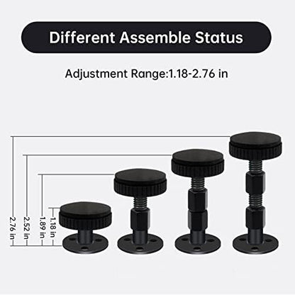 LveSunny 4Pcs Headboard Stoppers for Wall, Adjustable Headboard Stoppers, Bed Noise Stopper for Headboard, Couch, Bed Wall Bumper, Wall Protector, Easy to Install(1.18-2.52In) (Large)