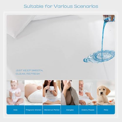 GRT 1 Pack Split Top King Mattress Protector Waterproof for Adjustable Bed
