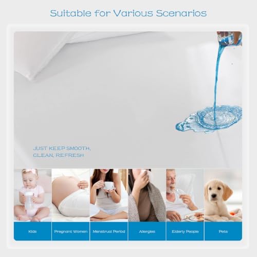 1 Pack Split King Mattress Protector Waterproof Cover for Adjustable Bed