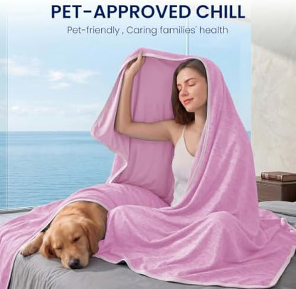 Topcee Cooling Blanket(90"x108"King Size) for Night Sweats Absorbs Heat to Keep Adults Cool on Warm Nights, Q-Max 0.5 Cooling Blankets for Hot Sleepers, Ultra-Cool Lightweight Blanket for Bed