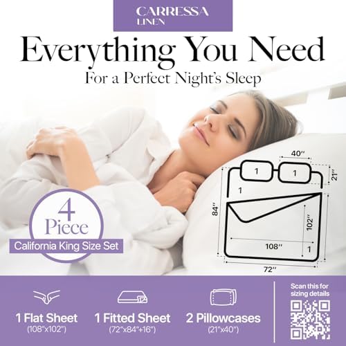 Carressa Linen 600 Series California King Sheet, 16" Deep Pocket, Navy Blue