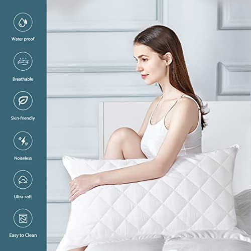 UNILIBRA 2 Pack Waterproof Pillow Protector Quilted King Size(21"X36")