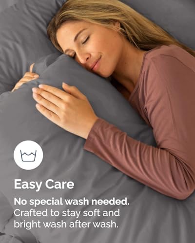 King Standard Pillow Cases Set of 10 - Soft Pillowcase Covers - Dark Grey