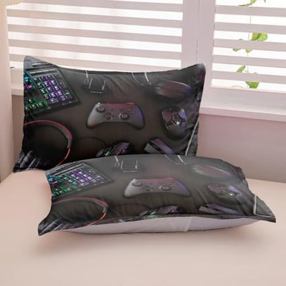 Gaming Comforter for Boys Teens,Game Bedding Sets Full,Kids Gamer Comforter Set,Video Game Bedroom Bed Set Controller Duvet All Season 3 Piece