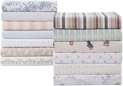Tommy Bahama - King Sheets, Cotton Percale Bedding Set, Crisp & Cool, Stylish Bedding Set (Ala Moana Stripe Blue, King)