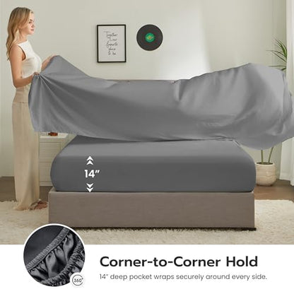 Joiedomi King Size Comforter Set with Sheets Navy Blue, 7 Pieces King Bedding Set with 1 Down Alternative Comforter, 1 Flat Sheet, 1 Fitted Sheet, 2 Pillowcases and 2 Pillow Shams, Bed in a Bag