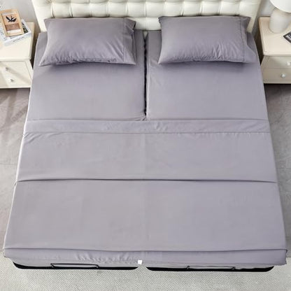 Kingnex 28-30 Split Top King Sheets Sets for Adjustable Bed Grey