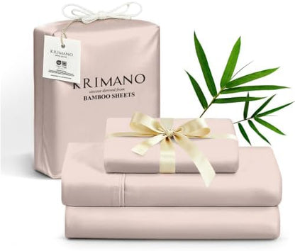 Bamboo Viscose Sheet Set Twin Size, Cooling Sheets Bed Set 3pcs