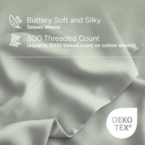DOZ Duvet Cover Set, 100% Viscose derived from Bamboo, Organically Grown, Buttery Soft, Cooling Duvet Covers, High GSM, 1 Duvet Cover and 2 Pillowcases, 106"x90" (Sage, King/Cal King)