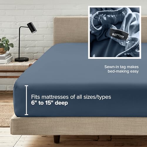 Bare Home Twin XL Fitted Sheet - 1800 Ultra-Soft (Twin XL, Bering Sea)