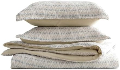 SLEEP ZONE Comforters Full Set, Modern Boho Bedding Set Beige 3 Pcs