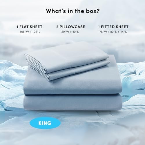 Comfort Spaces Coolmax Moisture Wicking Cooling Sheet Set, King 4 Piece