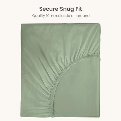 Bioweaves 100% Organic Cotton 1 King Size Fitted Sheet Only | 300 Thread Count Sateen Weave GOTS Certified with Deep Pocket - Basil