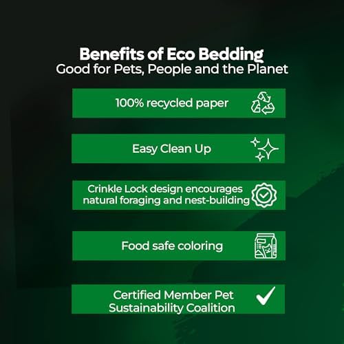 FiberCore Eco Bedding with Odor Control, 99% Dust Free Paper Bedding for Small Animals and Birds, 10 lb (Expands to 250 L).