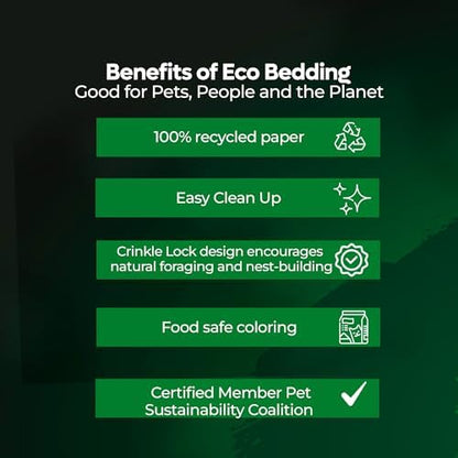 FiberCore Eco Bedding with Odor Control, 99% Dust Free Paper Bedding for Small Animals and Birds, 10 lb (Expands to 250 L).