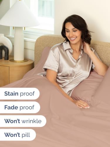 Extra Deep Pocket Queen Size Sheet Set - Breathable & Cooling - Mauve