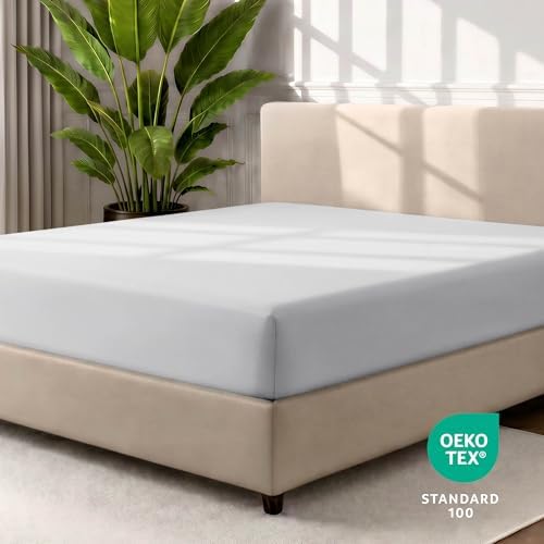 Bare Home Twin Fitted Sheet - 1800 Ultra-Soft (Twin, Cloud Grey)