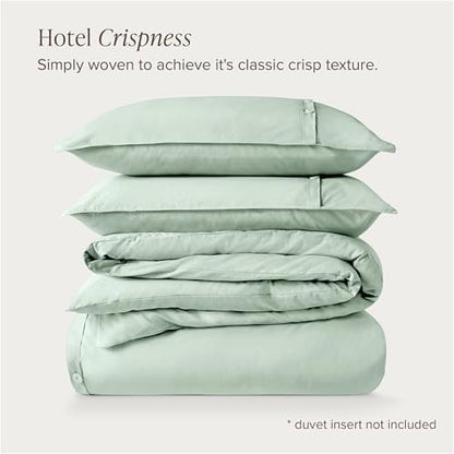 Bare Home 100% Organic Cotton California King Duvet Cover Set - Crisp Percale Weave - Lightweight & Breathable - Cooling Duvet Cover Set (California King, Willow)
