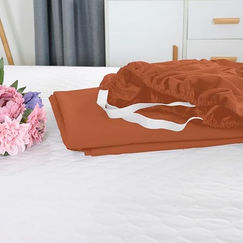 Elegant Comfort 1500 Premium Hotel Quality 18-21 Inches Deep - Extra Deep Pocket Single Fitted Sheet for High Mattress, Luxury and Softest, Smart Pocket - Wrinkle Free, King, Coral