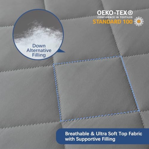 Moonsea Full Mattress Protector, Waterproof Mattress Cover - Gray