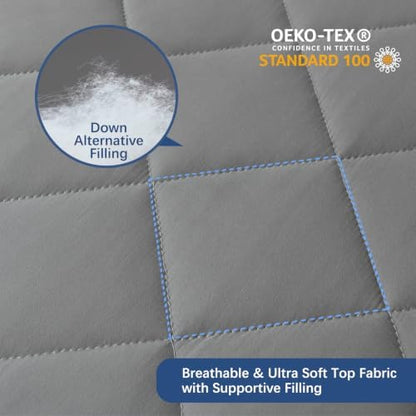 Moonsea Full Mattress Protector, Waterproof Mattress Cover - Gray