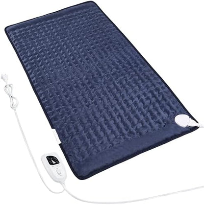 Heating Pad Electric Heat Pad, Hot Heated Pad,Multiple Temp and Timer Settings,Suitable for Shoulders, Neck, arms, Abdomen, Back, Legs, etc. (NavyBlue, 40"X20")