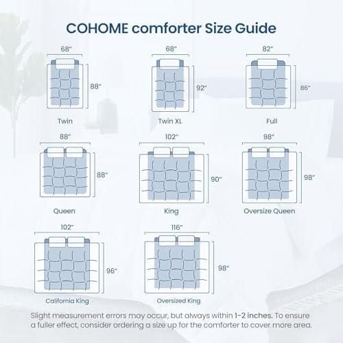 COHOME Oversized Queen Down Alternative Comforter - All-Season Duvet Insert