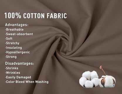 Sunflower King Pillowcases Set of 2, 100% Cotton Pillow Cases, Mocha Taupe