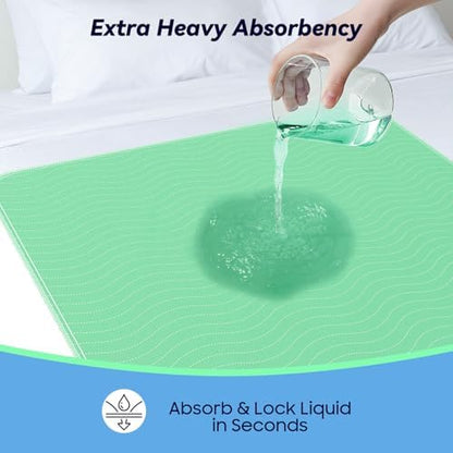 Fygrip 4 Pack 36” x 54” Extra Heavy Absorbency Washable Underpads Bed Pads