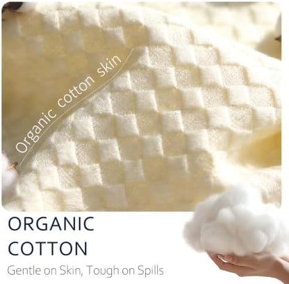 Waterproof Mattress Protector Twin XL, Organic Cotton, White