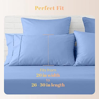 800 Series King Pillow Cases Set of 2, Sateen, Deep Blue