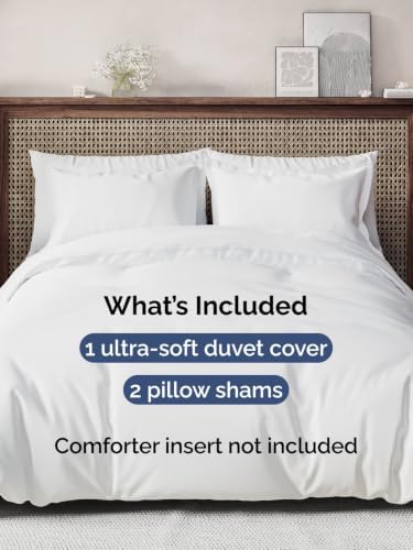 Duvet Cover King Size - Extra Soft 3 Piece with Zipper Closure - White
