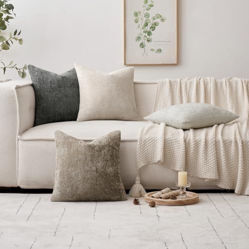 MIULEE Decorative Couch Throw Pillow Covers 16x16 Inch Dark Gray 2 Pack
