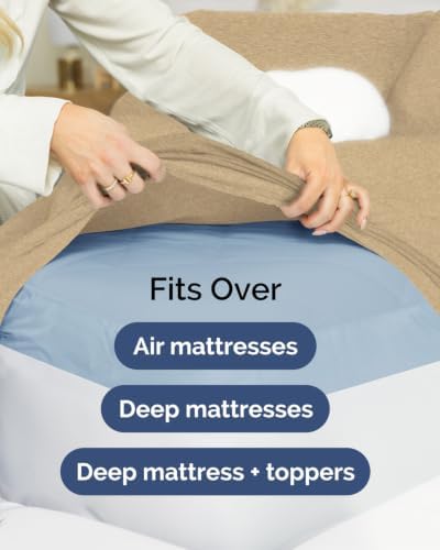CGK Linens 2 Pack Extra Deep Queen Fitted Sheets - Heathered Tan