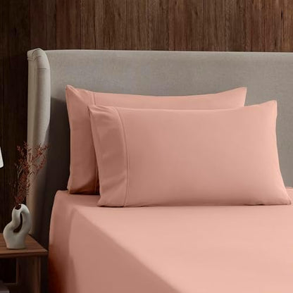 Nestl Full Sheet Set - Bed Sheets - Peach - 4-Piece Deep Pocket