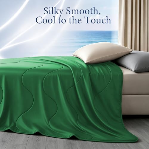 Cooling Comforter for Hot Sleepers, King 106x90, Emerald Green