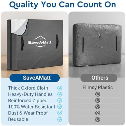 Mattress Moving Bags, Mattress Protector, Moving Supplies, King Size, Gray
