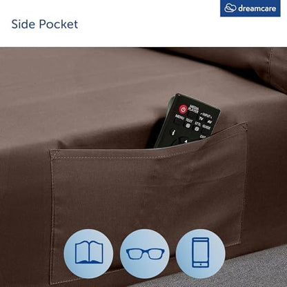 DREAMCARE California King Sheet Sets - 6 pcs Breathable Cooling Sheets